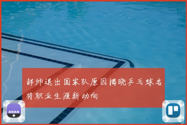 郝帅退出国家队原因揭晓乒乓球名将职业生涯新动向